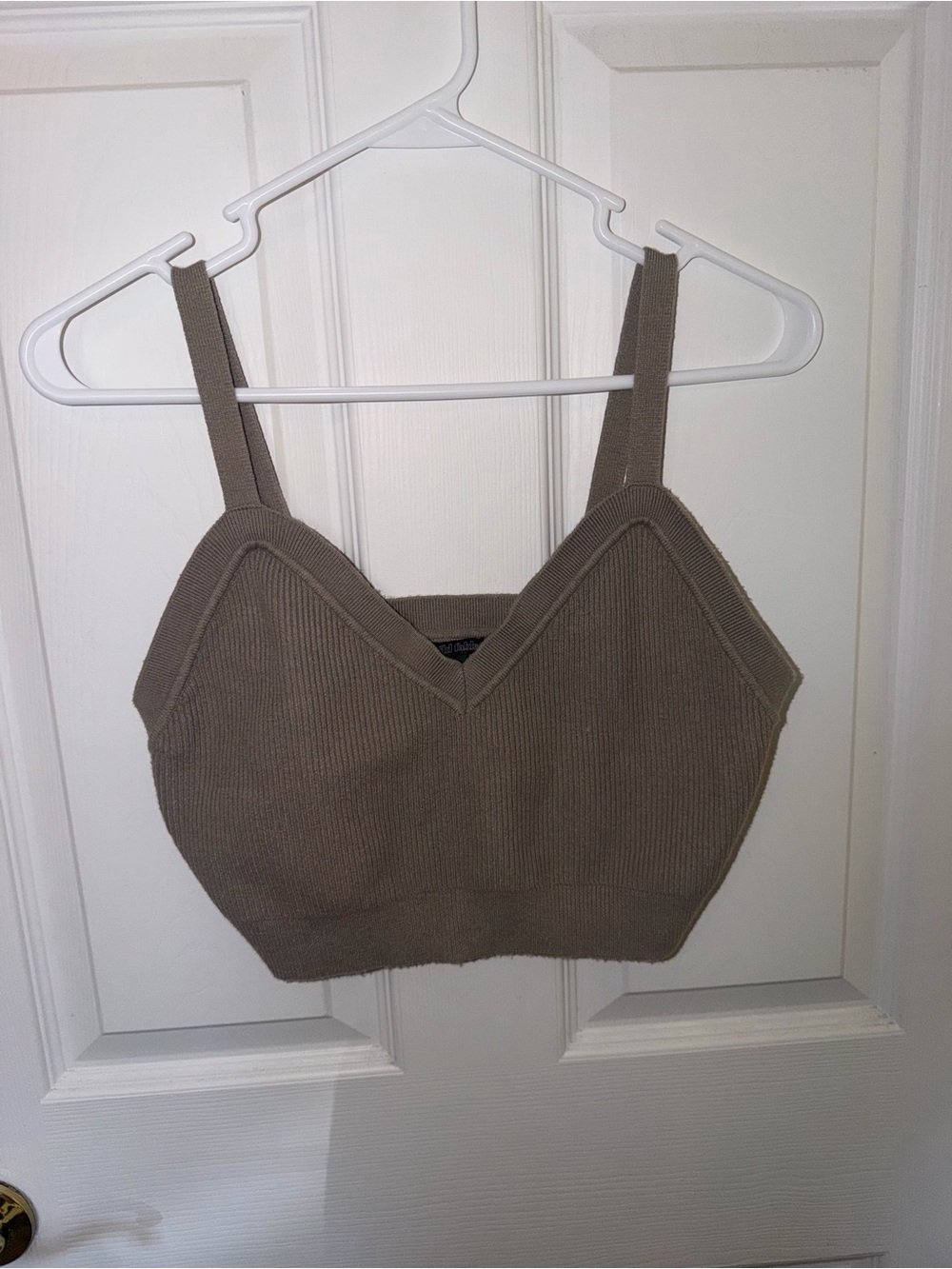 wild fable Ribbed V-Neck Crop Tank - Taupe